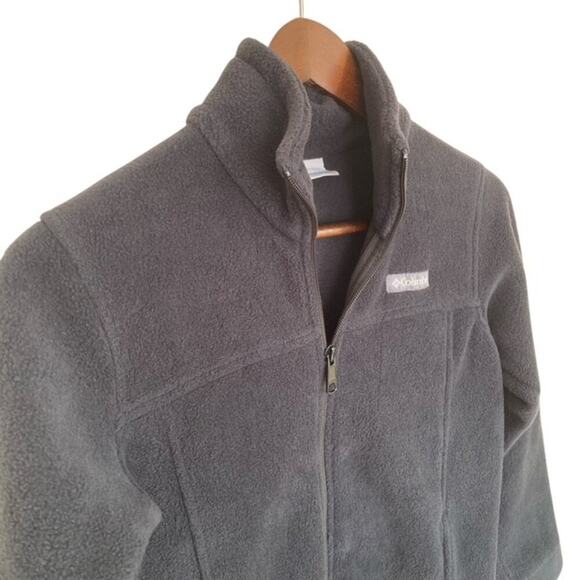 Columbia Black Full Zip Fleece Jacket - Youth Size Medium 10/12 - Picture 2 of 6